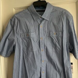 Sean John Blue and White Gingham Shirt